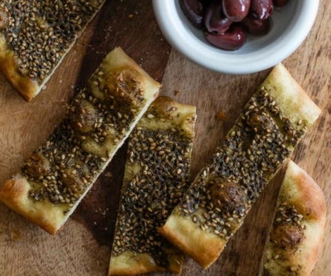 Zaatar and olives
